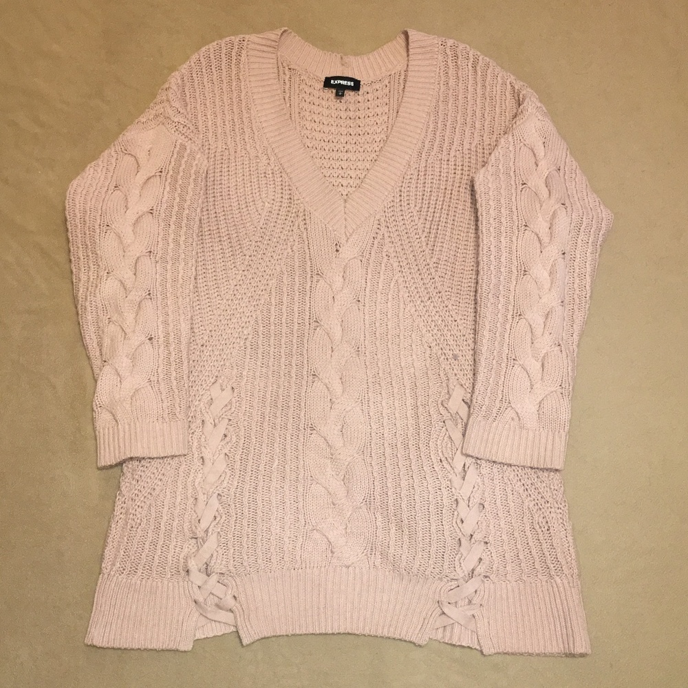 Pink Long Knit Sweater